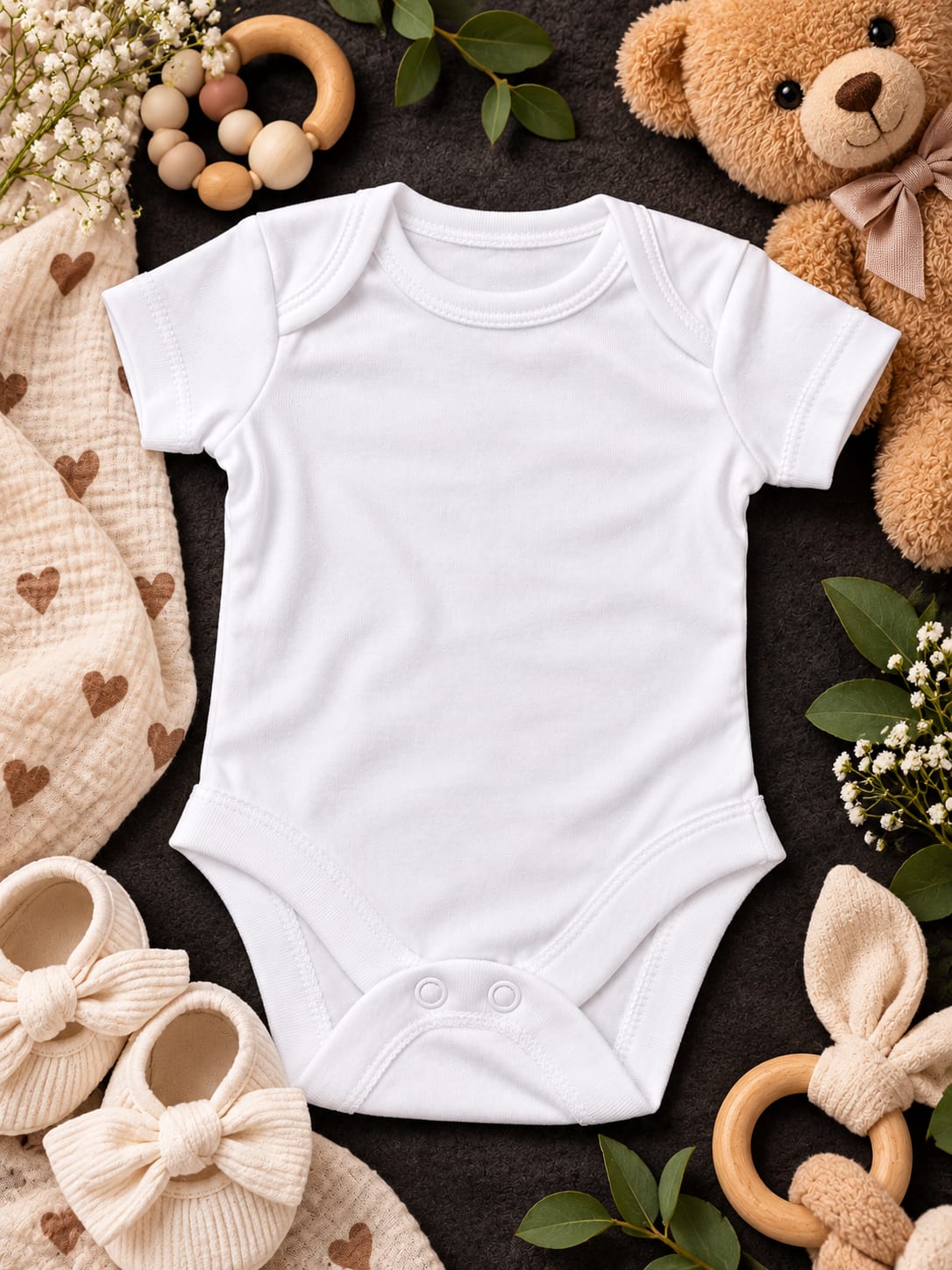 White Short-Sleeve Bodysuit