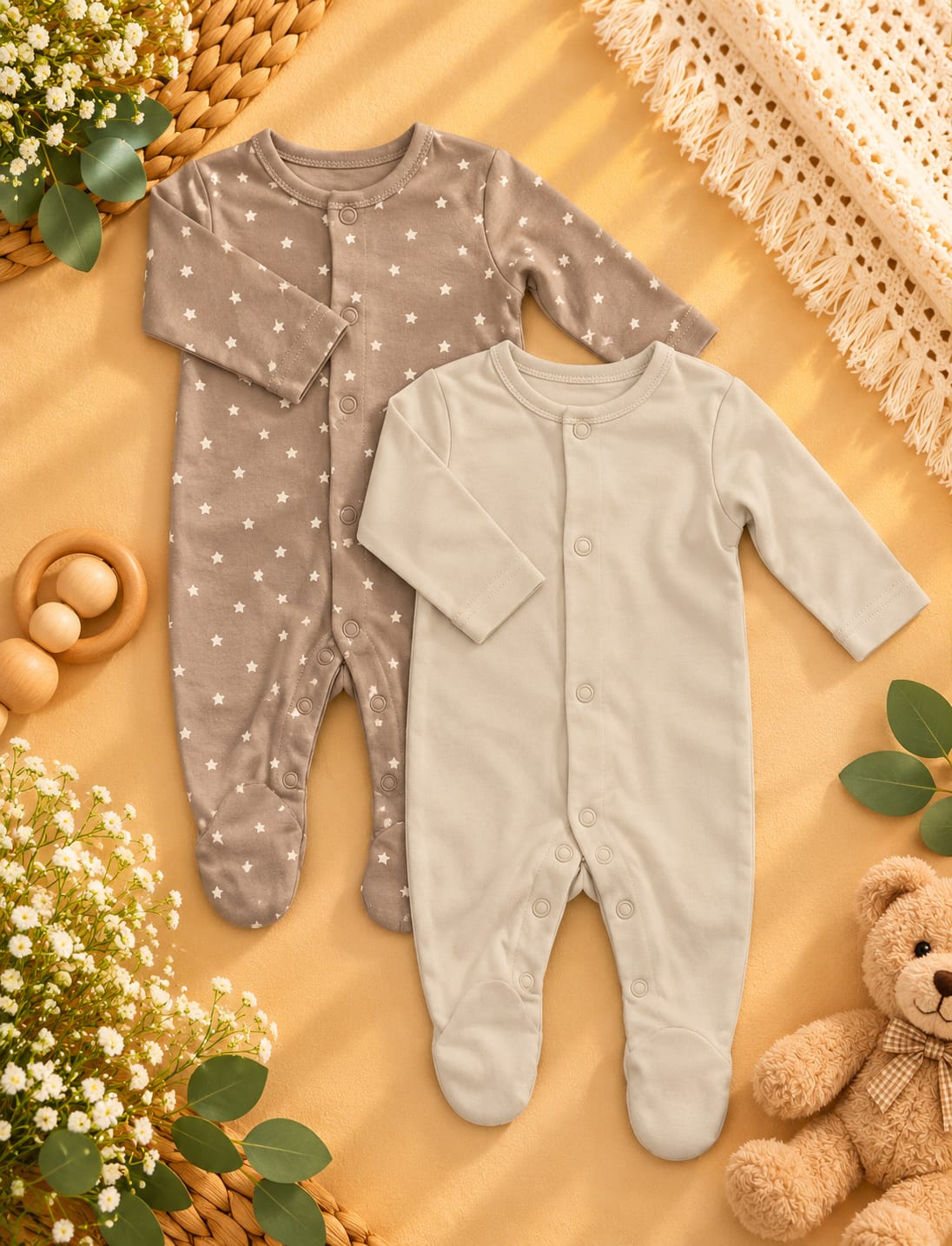 2-Piece Footed Sleepsuit Set