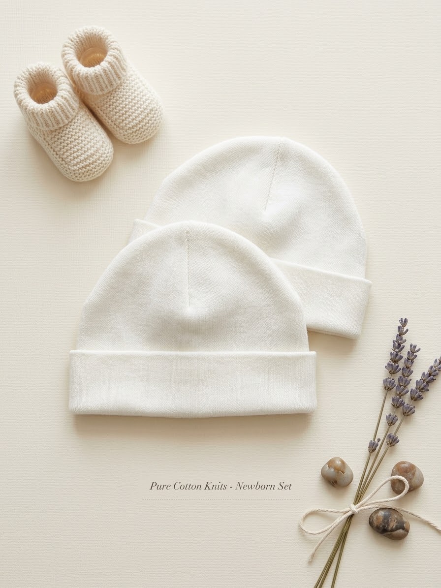 Newborn 2-Piece Hat(WHITE)